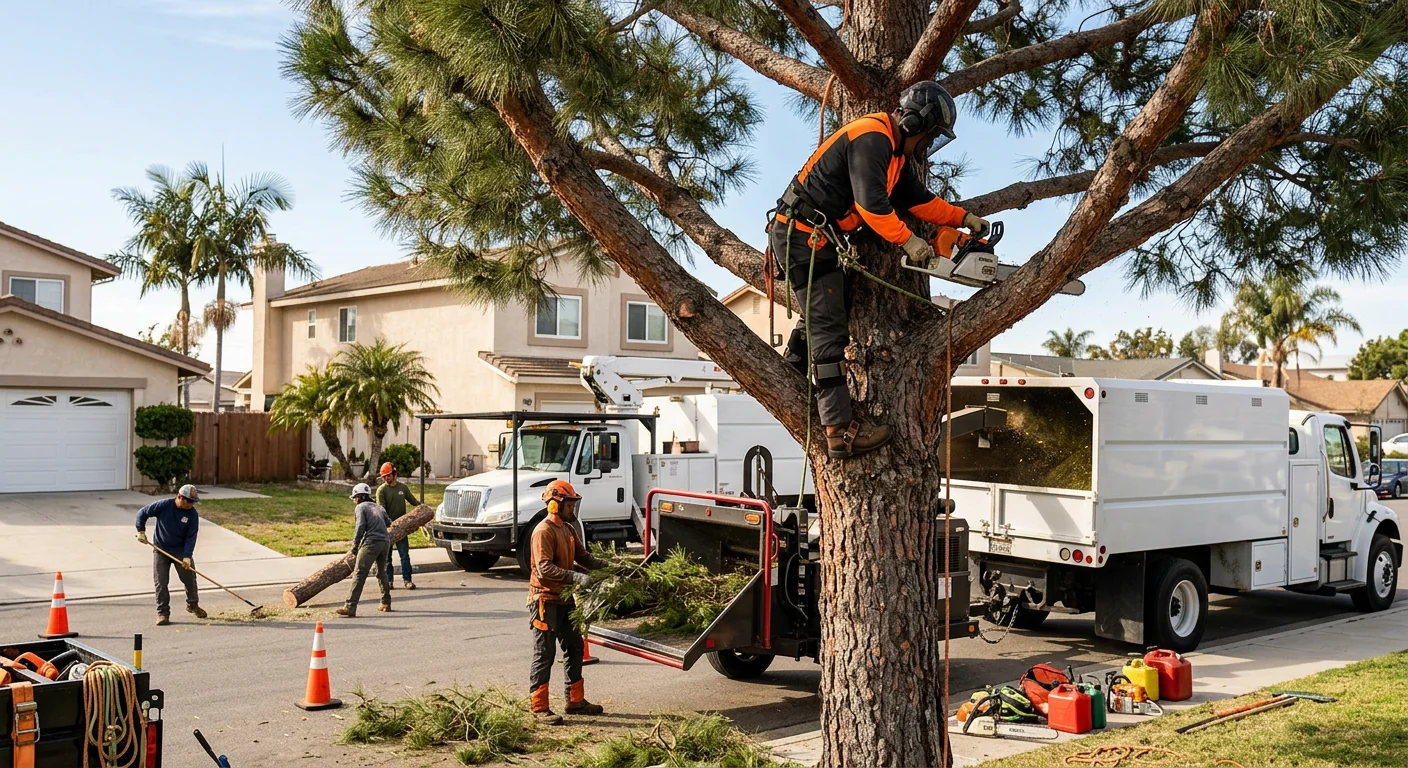 Arborist measuring a tree union to plan cable and brace placement
