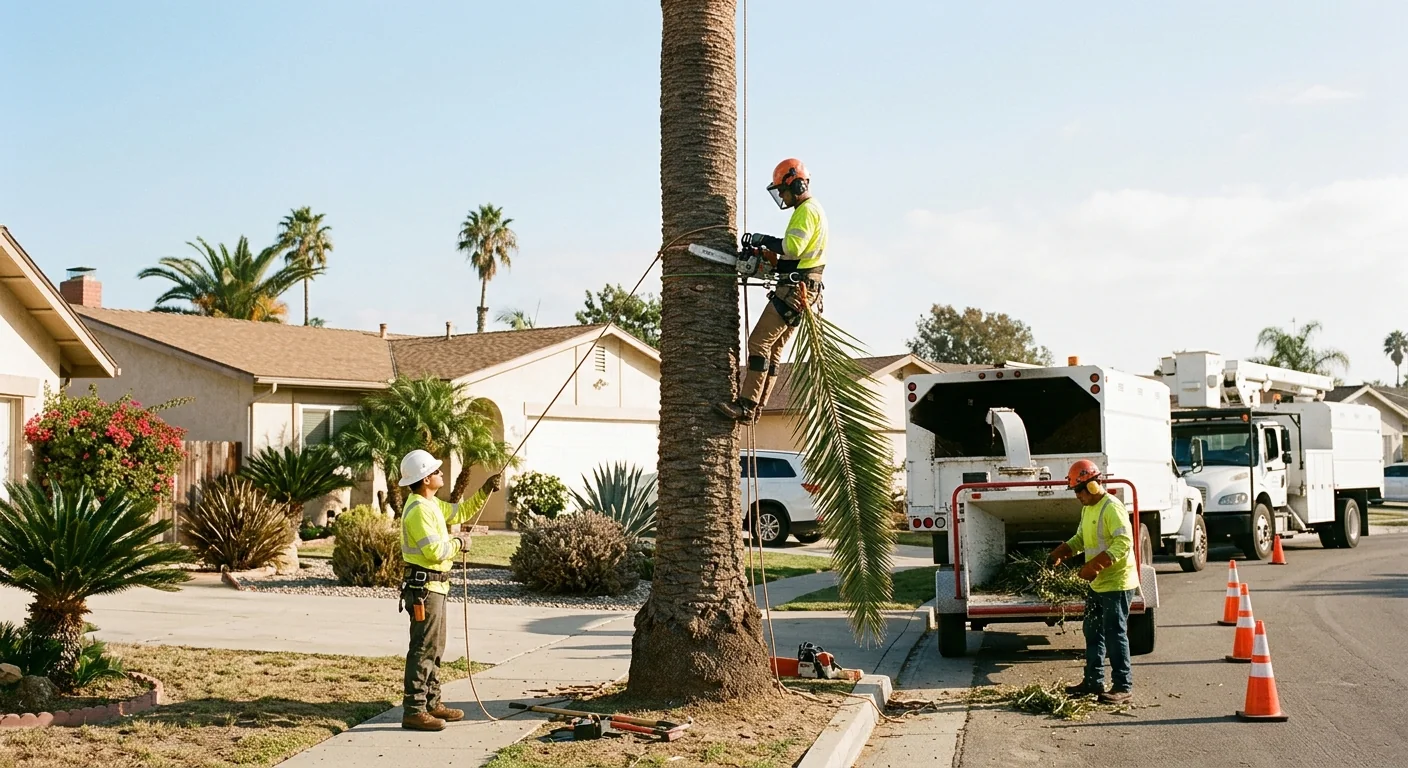 Certified arborist documenting canopy defects during a Port Hueneme tree risk assessment